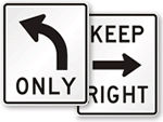 Left and Right Turn Signs