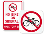 No Bicycles Allowed Signs