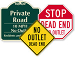 No Outlet Street Signs 