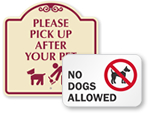 No Pets in Playground Signs