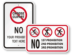 No Skateboard Signs - Custom Templates