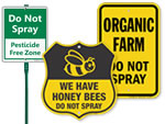 No Spraying Signs 