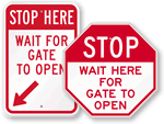 Parking Gate and Stop at Gate Signs