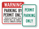 Parking Permit Signs