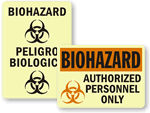 GlowSmart™ Photoluminescent Biohazard Sign