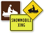 Snowmobile Crossing Signs