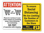 Social Distancing Signs for Stores