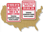 State by State Tow Away Signs