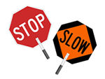 STOP - SLOW Paddles Sign