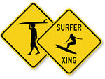 Surfer Crossing Signs