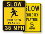 Watch for Children Speed Limit Signs