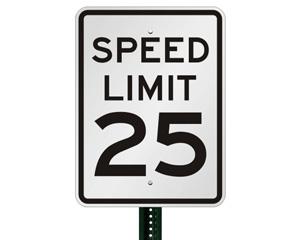 Speed Limit 25 Mph Signage