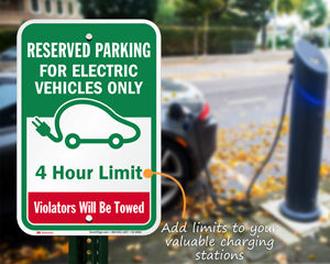 Add a limit or tow away message to your EV signs