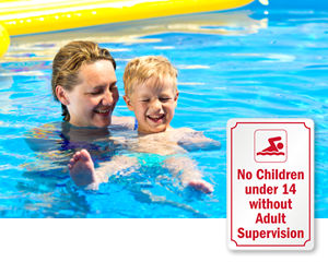 Adult Supervision Required Pool Signs