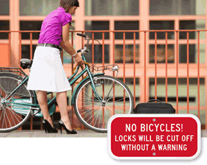 Bike Lock Cut Off Signs