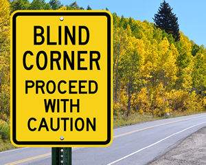 Blind Corner Proceed With Caution Signs