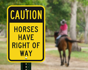 Caution horse sign