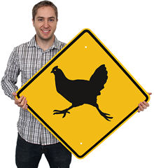 Chicken Crossing Sign