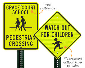 Children crossing signage