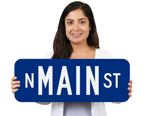 Custom Blue Street Signs - 9 'High Signs