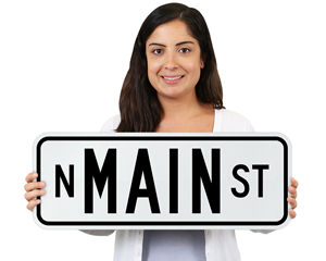 Custom White Street Signs - 9 'High Signs