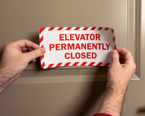 Elevator Closed Permanently Label