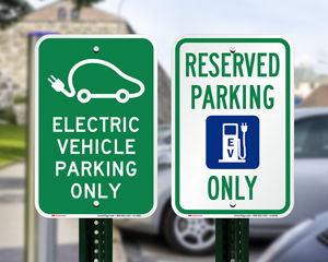 Electric vehicle parking signs