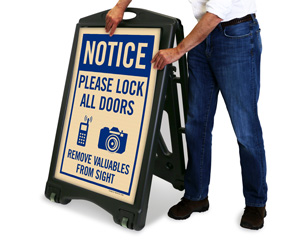 Notice Lock Car Lots Boss Sign