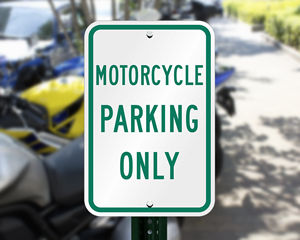 Motorcycle parking signs