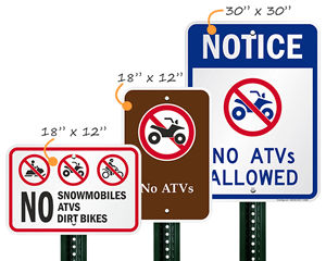 No ATV Allowed Sign