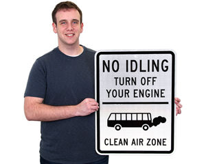 No Idling Signs | Turn Off Engine Signs | Idling Prohibited Signs