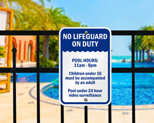 No lifeguard sign