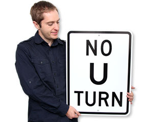 No u-turn signs