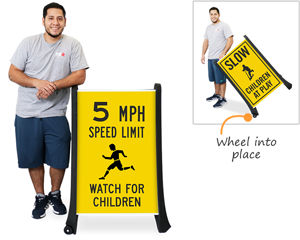 Oversized children at play sign