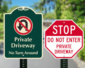 Driveway signs