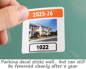 Parking permit decal for window