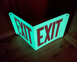 Photoluminescent exit sign