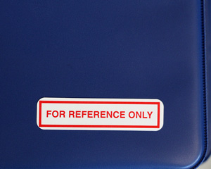 For Reference Only Sign