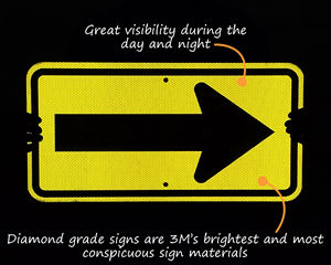 Reflective arrow sign