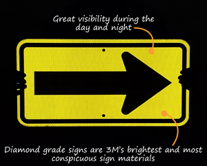 Reflective arrow sign