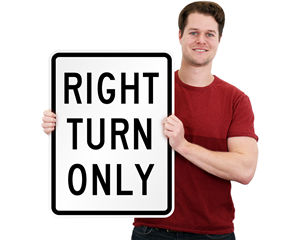 Right Turn Turning Area Signs