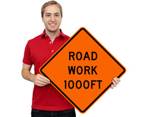 Road Work Warning Signs