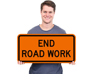 End Road Work Signs