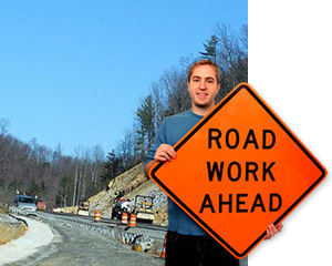 Road work signs