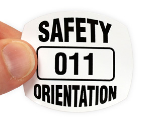 Safety Orientation Stickers