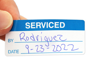 Serviced By, Date Calibration Label
