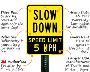 Slow Down Sign Features