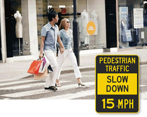 Slow Pedestrian Crossing Advisory Sign FRW499