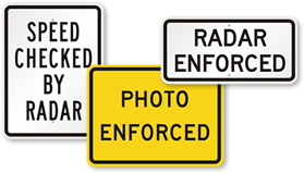 Speed Checked by Radar Signs Speed Checked by Radar Signs