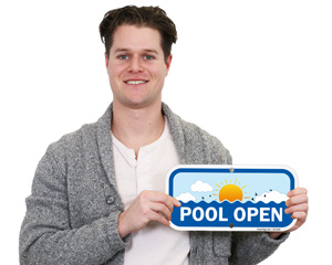 Pool Open Signs